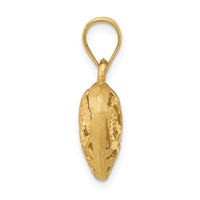 14K Yellow Gold Polished 3-D Filigree Puffed Heart Pendant view 2