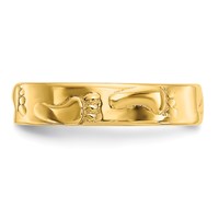 14K Yellow Gold Footprints Toe Ring view 4
