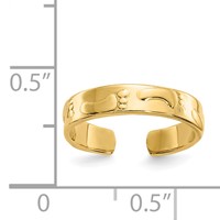 14K Yellow Gold Footprints Toe Ring view 5