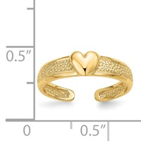 14K Yellow Gold Heart Toe Ring view 5