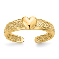 14K Yellow Gold Heart Toe Ring view 1