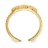 14K Yellow Gold Hearts-and-X Toe Ring view 2