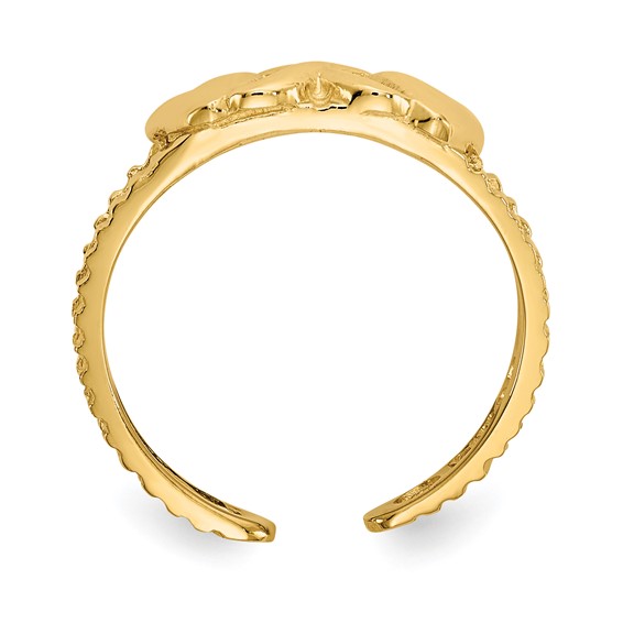 14k Hearts-and-X Toe Ring