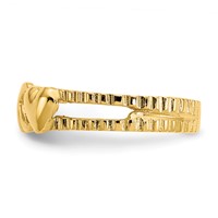 14K Yellow Gold Hearts-and-X Toe Ring view 3