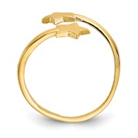 14K Yellow Gold Double Star Toe Ring view 2