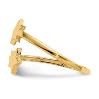 14K Yellow Gold Double Star Toe Ring view 3