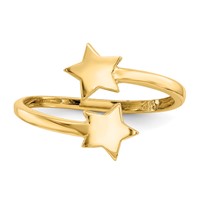 14K Yellow Gold Double Star Toe Ring view 4