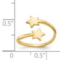 14K Yellow Gold Double Star Toe Ring view 5