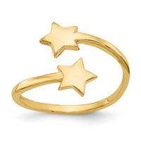 14K Yellow Gold Double Star Toe Ring view 1