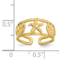 14K Yellow Gold Starfish and Shells Toe Ring view 5