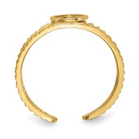 14K Yellow Gold Peace Sign Toe Ring view 2