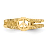 14K Yellow Gold Peace Sign Toe Ring view 4
