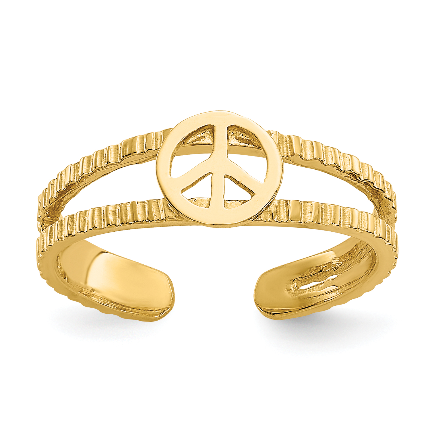 14k Peace Sign Toe Ring (C2085)