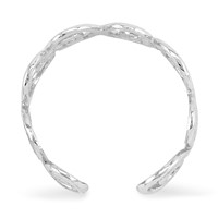 14K White Gold Scroll Toe Ring view 3