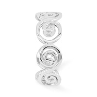 14K White Gold Scroll Toe Ring view 4