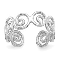 14K White Gold Scroll Toe Ring view 1