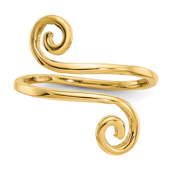 Gold Polished Swirl Toe Rings