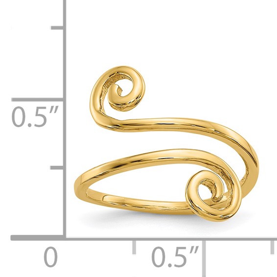 Gold Polished Swirl Toe Rings