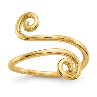 Gold Polished Swirl Toe Rings