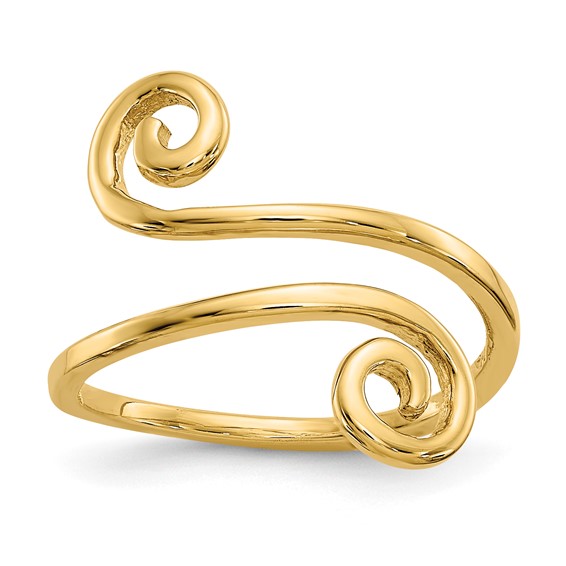 Gold Polished Swirl Toe Rings