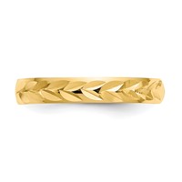 14K Yellow Gold Diamond-Cut Toe Ring view 3