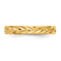 14K Yellow Gold Diamond-Cut Toe Ring view 4