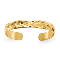 14K Yellow Gold Diamond-Cut Toe Ring view 1