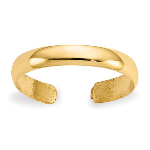 14K High Polished 2.5mm Band Toe Ring