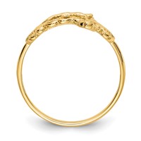 14K Yellow Gold Diamond-Cut Crucifix Ring view 2