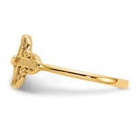 14K Yellow Gold Diamond-Cut Crucifix Ring view 4