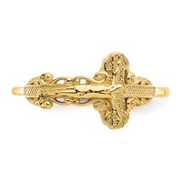 14K Yellow Gold Diamond-Cut Crucifix Ring view 5