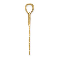 14K Yellow Gold Polished Floral Border Heart Pendant view 2