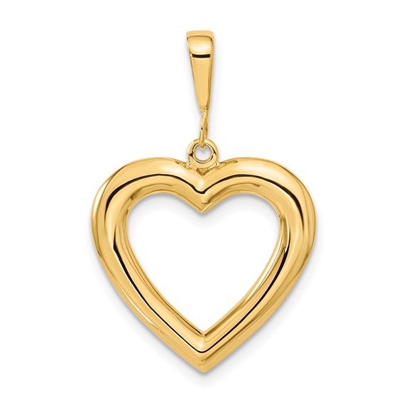 Gold Polished Heart Pendant