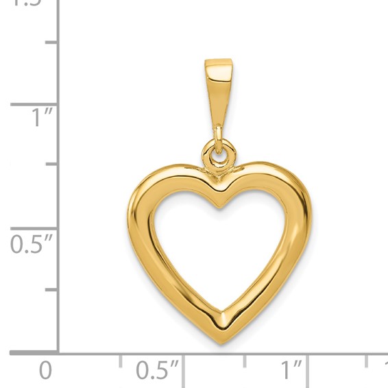 Gold Polished Heart Pendant