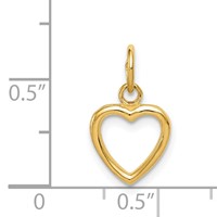 14K Polished Cut-out Heart Pendant view 4