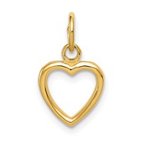 14K Polished Cut-out Heart Pendant view 1