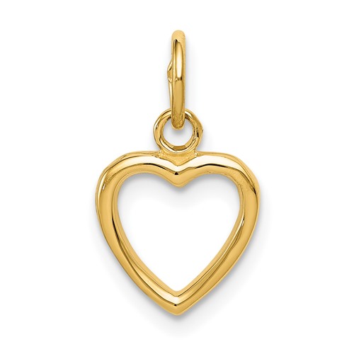 14K Yellow Gold Polished Cut-out Heart Pendant