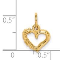 14K Yellow Gold Polished I Love You Heart Charm view 3