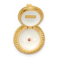 14K Yellow Gold 3-D Birthday Cake Opens Pendant with Enameled Candle Inside view 3