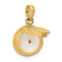 14K Yellow Gold 3-D Birthday Cake Opens Pendant with Enameled Candle Inside view 4