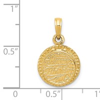 14K Yellow Gold 3-D Birthday Cake Opens Pendant with Enameled Candle Inside view 5