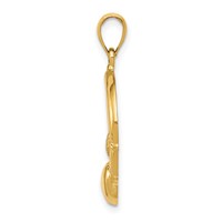 14K Yellow Gold Polished Claddagh Pendant view 2