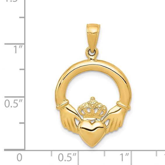 Gold Polished Claddagh Pendants