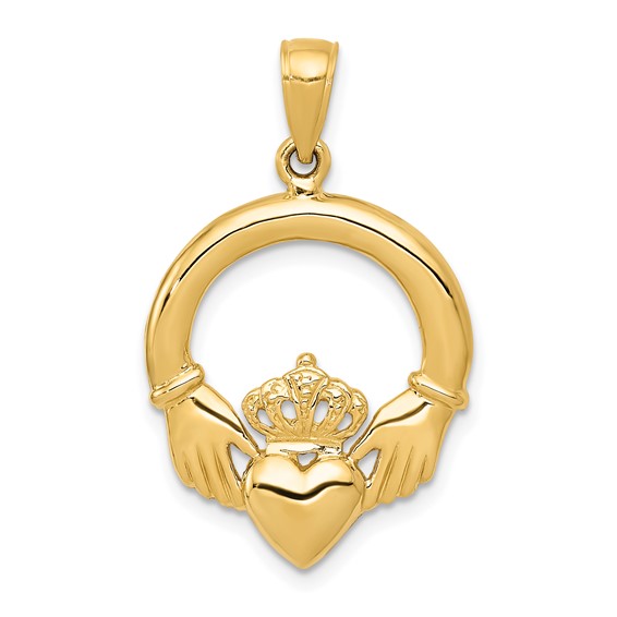 Gold Polished Claddagh Pendants