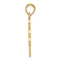 14K Yellow Gold Green Enameled Shamrock Pendant view 2
