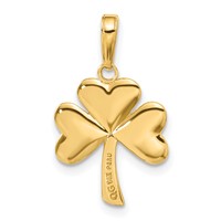 14K Polished Solid Shamrock Pendant view 3