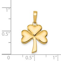 14K Polished Solid Shamrock Pendant view 4
