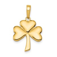 14K Polished Solid Shamrock Pendant view 1