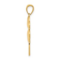 14K Yellow Gold Solid Polished 4-Leaf Clover Pendant view 2