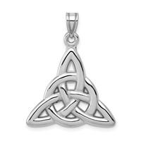 14K White Gold Polished Trinity Knot Pendant view 1